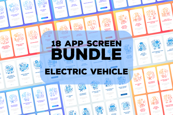 Electric Vehicle App Screen Bundle