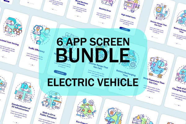 Electric Vehicle App Screen Bundle