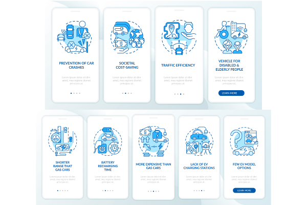 Electric Vehicle App Screen Bundle