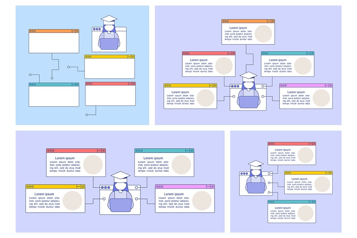 Electronic education infographic chart bundle