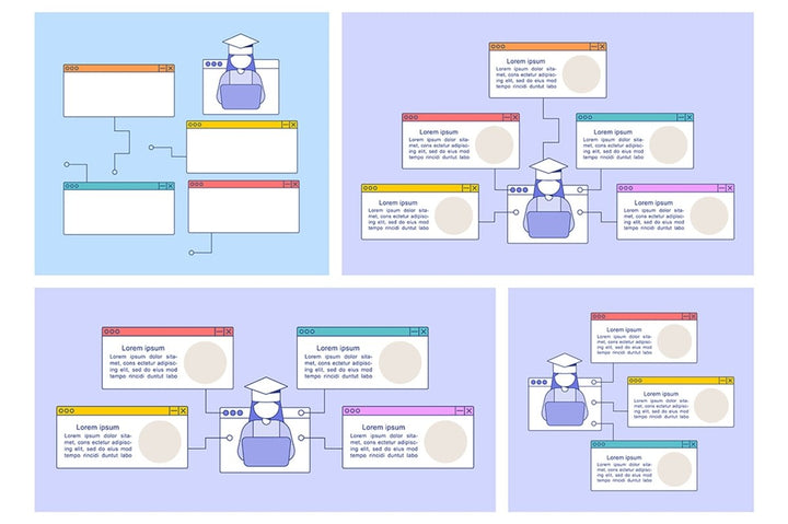 Electronic education infographic chart bundle