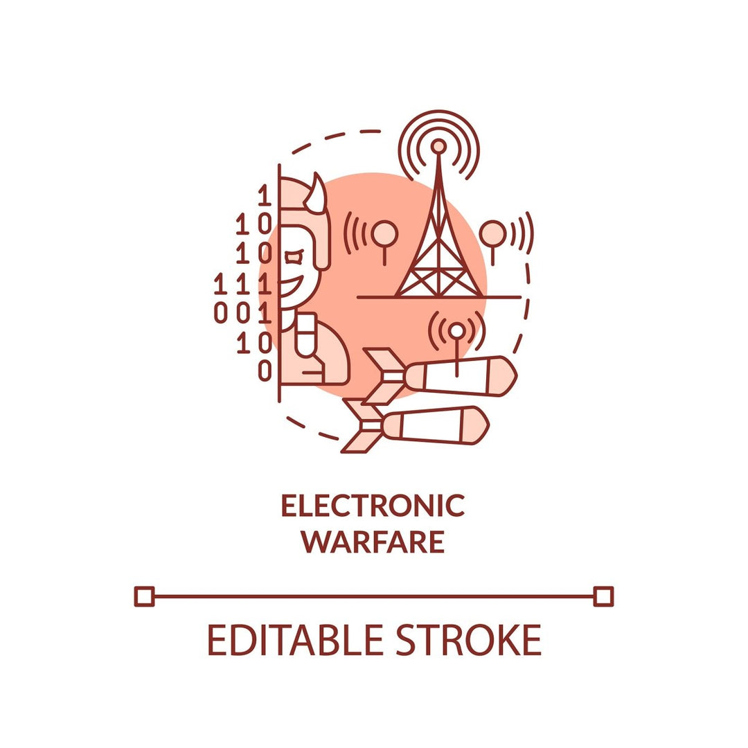 Electronic warfare red concept icon