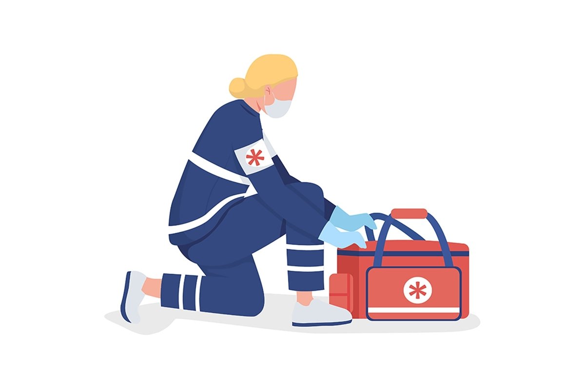 Emergency situation color vector character set