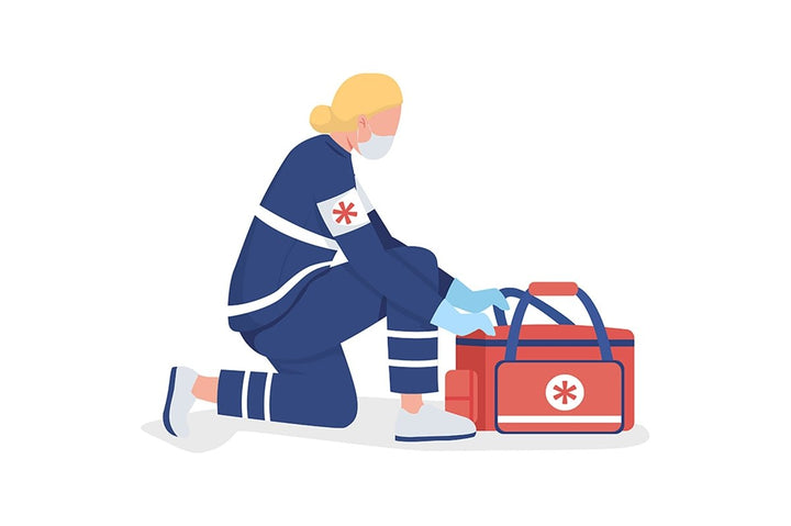 Emergency situation color vector character set