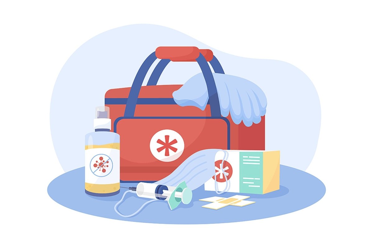 Emergency situations color vector illustration set