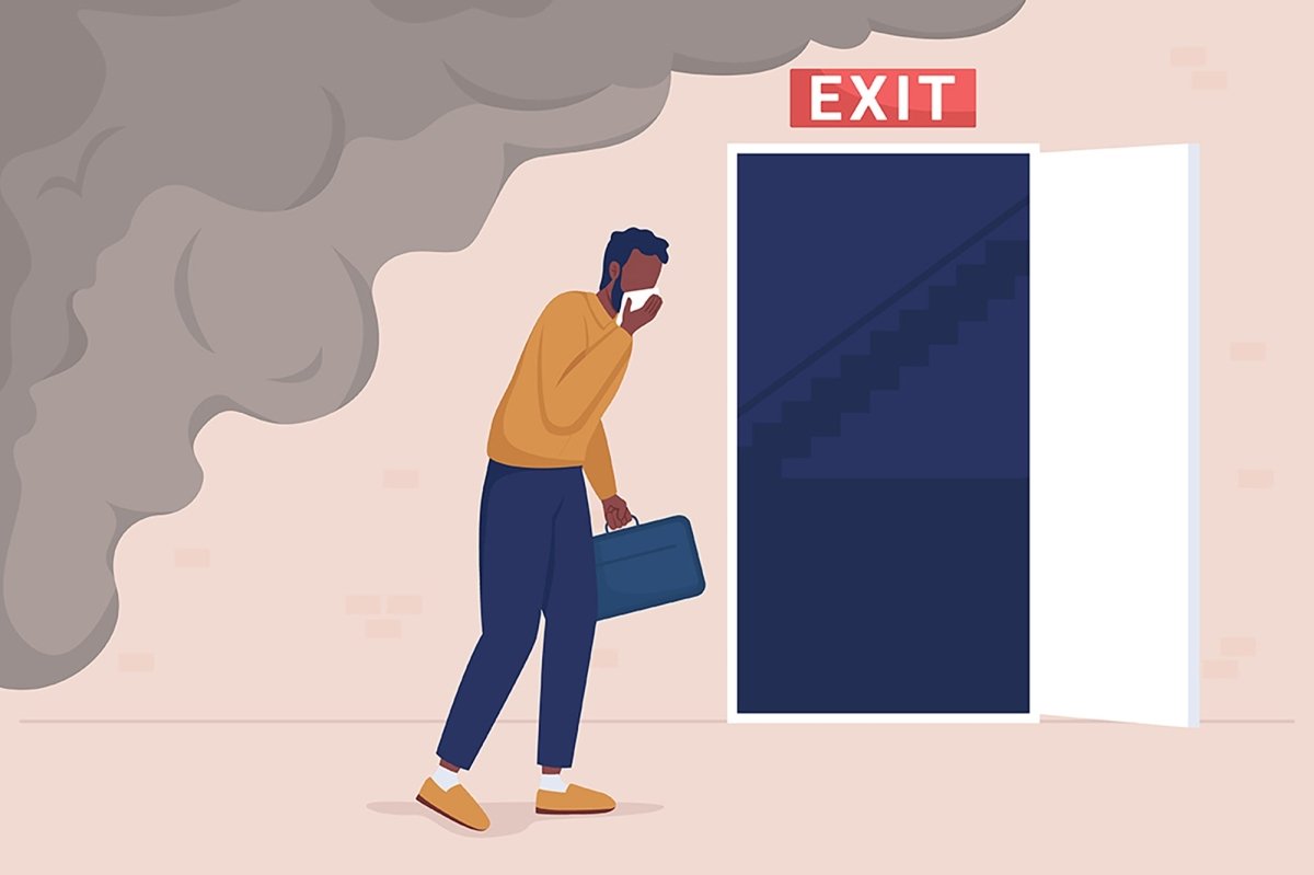 Emergency situations color vector illustration set