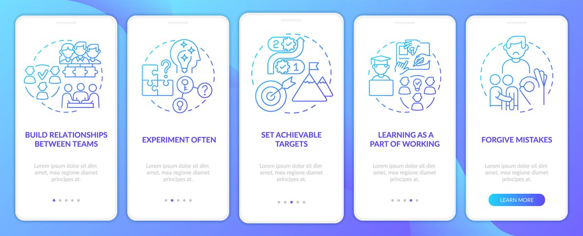 Employee engagement mobile app screen bundle