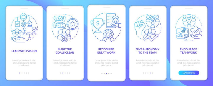Employee engagement mobile app screen bundle