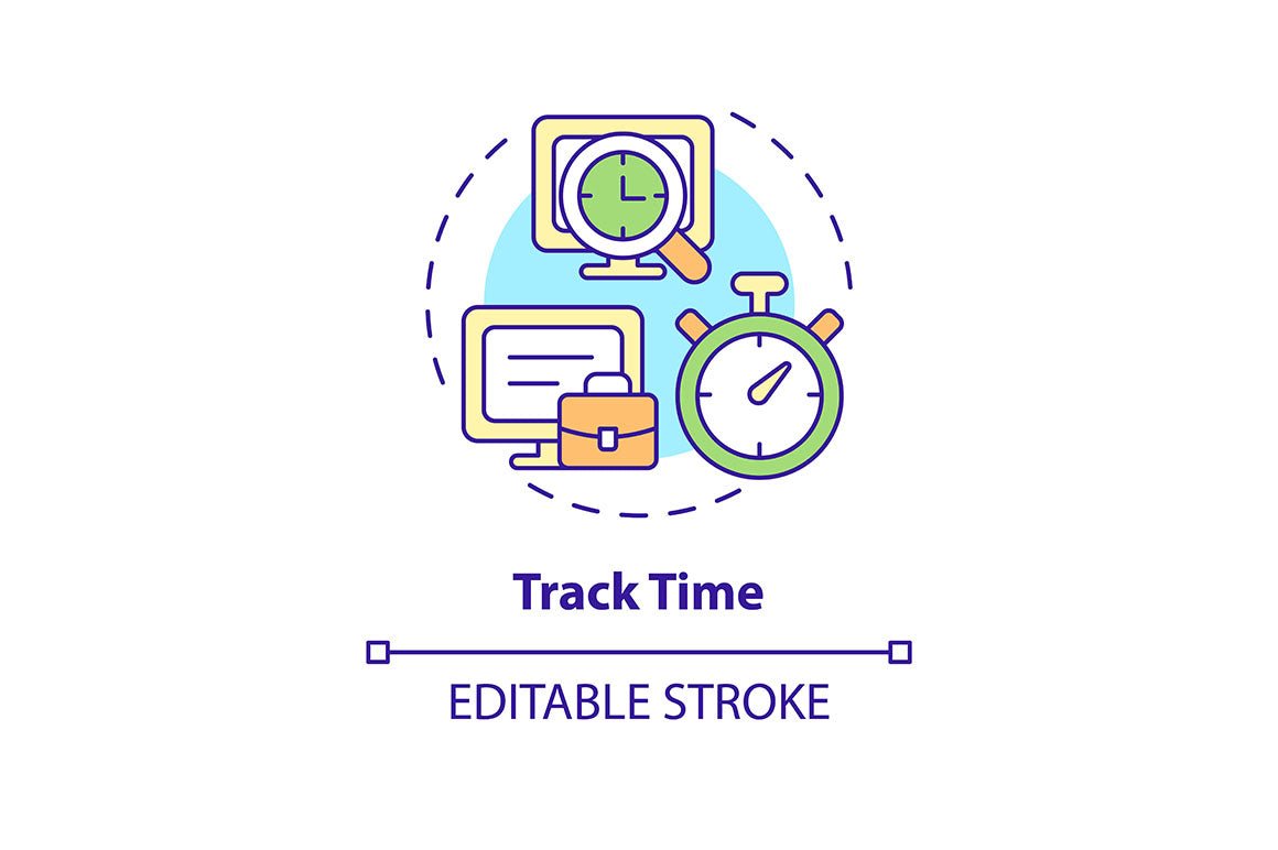 Employee Monitoring Concept Icons Bundle