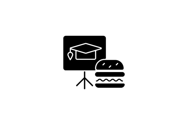 Employee perks and bonuses black glyph icons set on white space