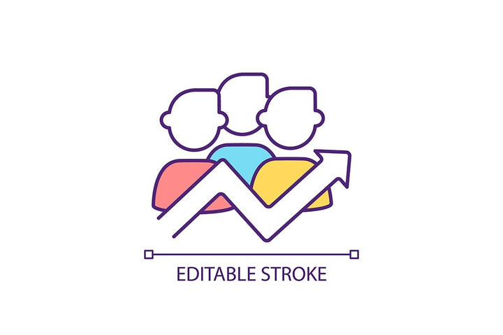Employee productivity RGB color icon set