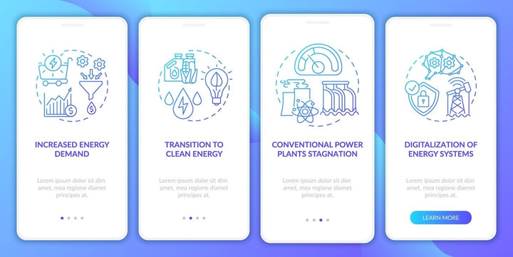 Energetic security onboarding mobile app page screen bundle
