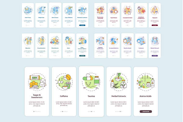 Energy Drinks App Page Screens Bundle