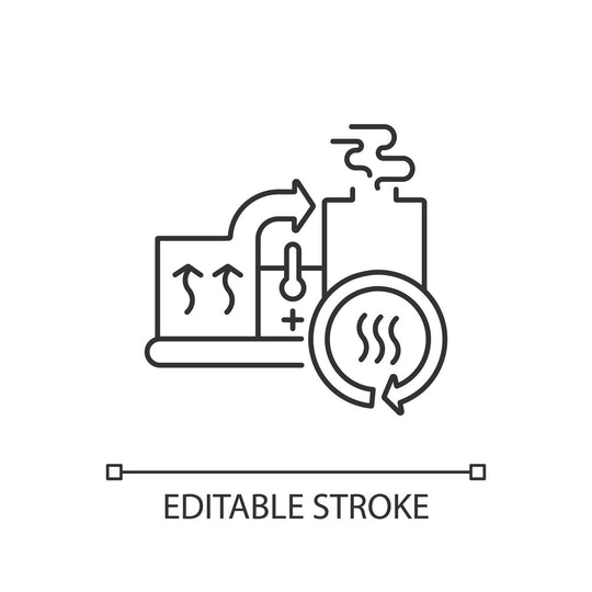 Energy efficiency linear icons set