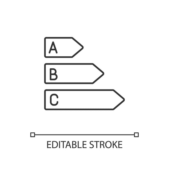 Energy efficiency linear icons set