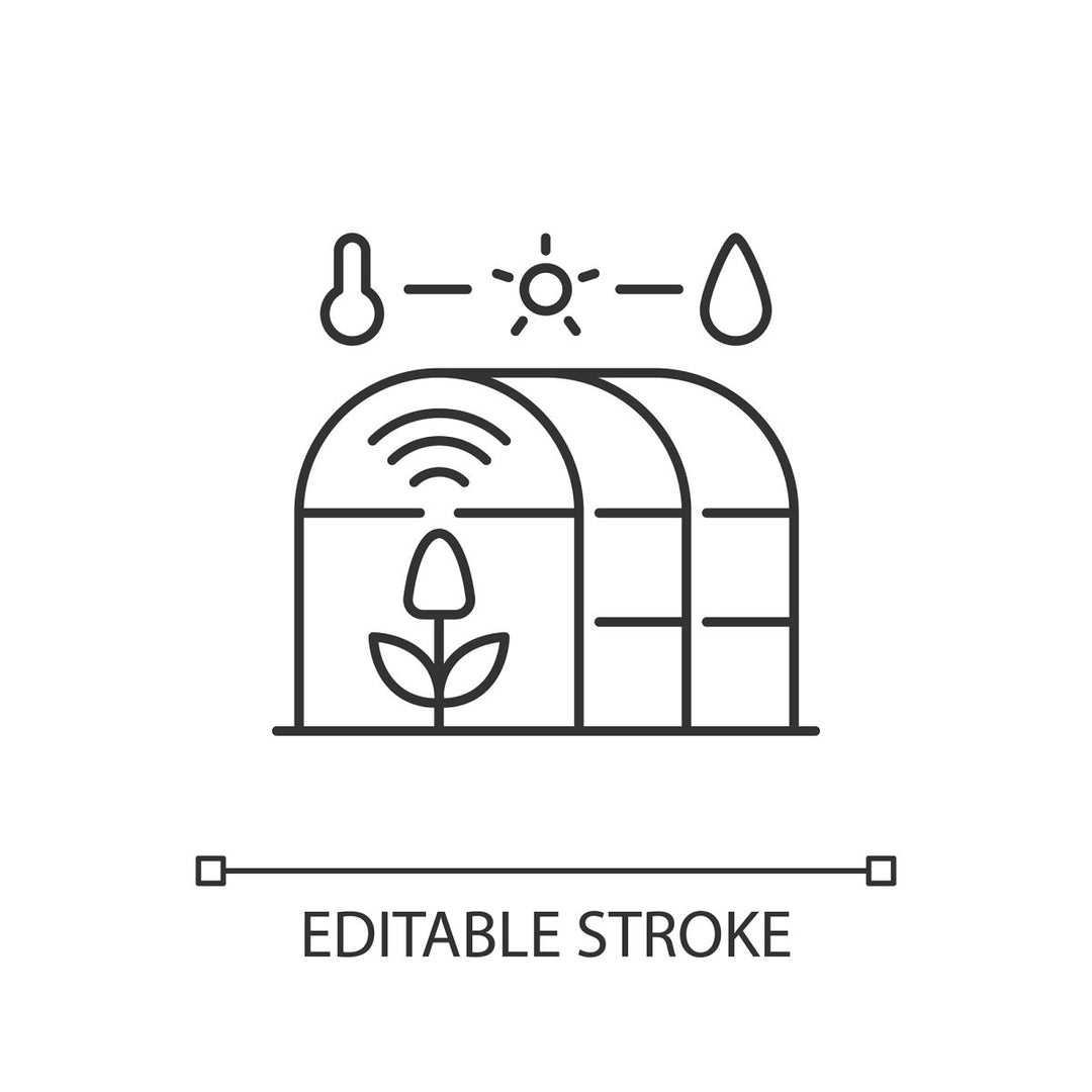 Energy efficiency linear icons set