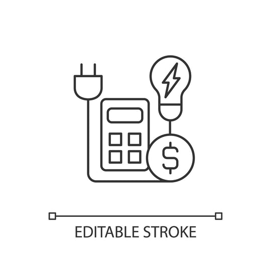 Energy efficiency linear icons set