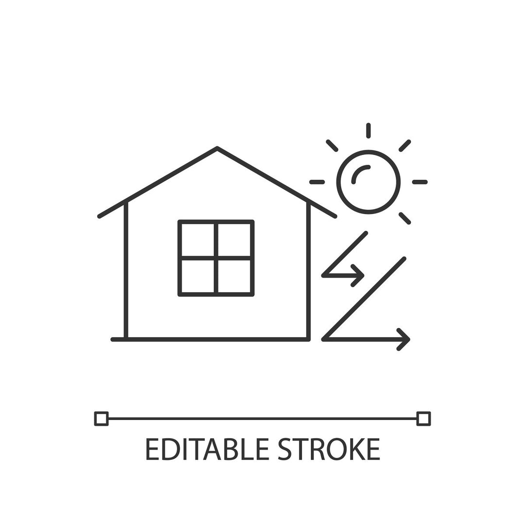 Energy efficiency linear icons set