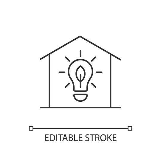 Energy efficiency linear icons set