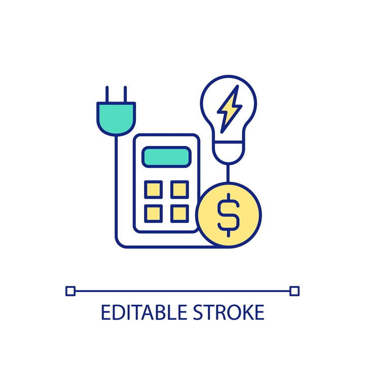 Energy efficiency RGB color icons set