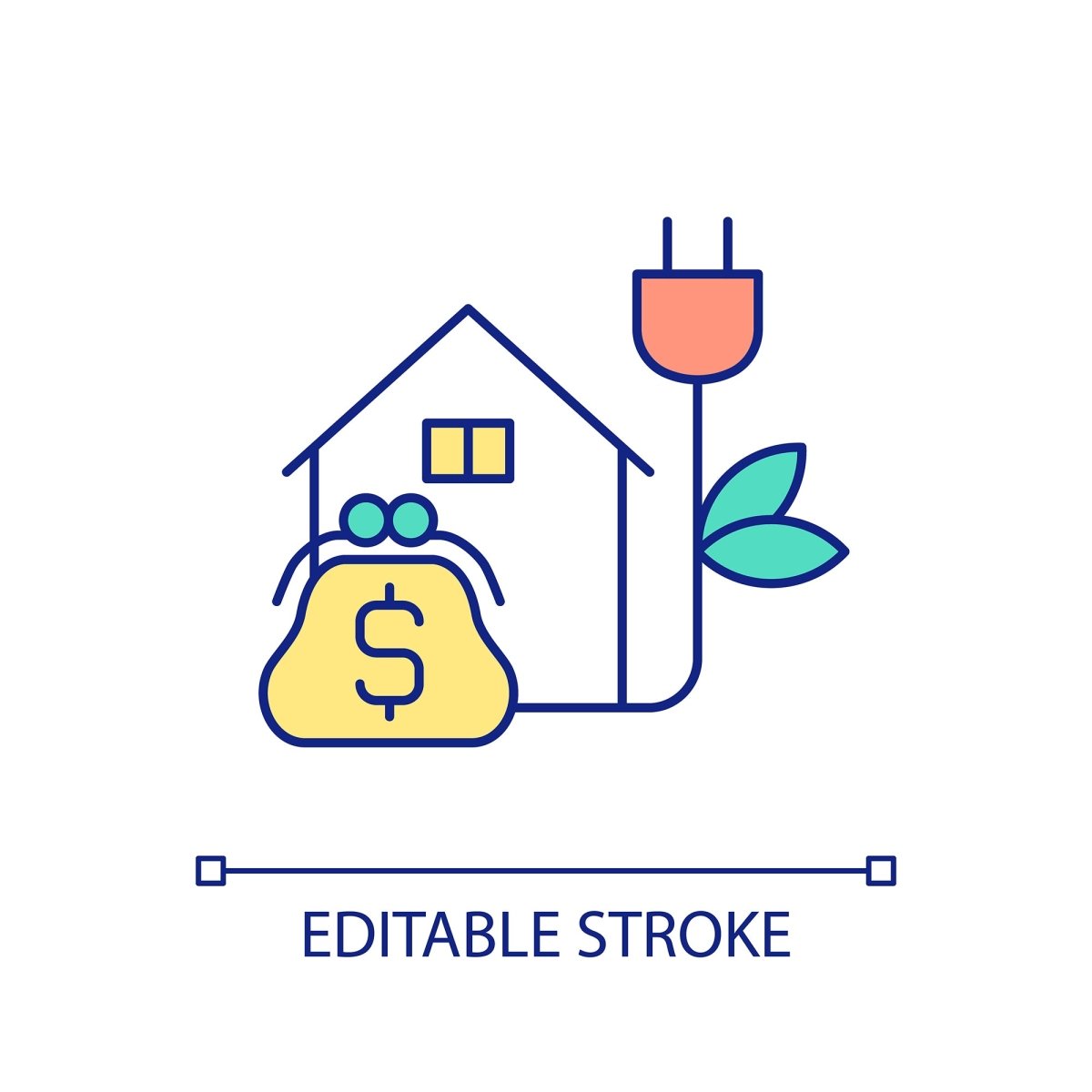 Energy efficiency RGB color icons set