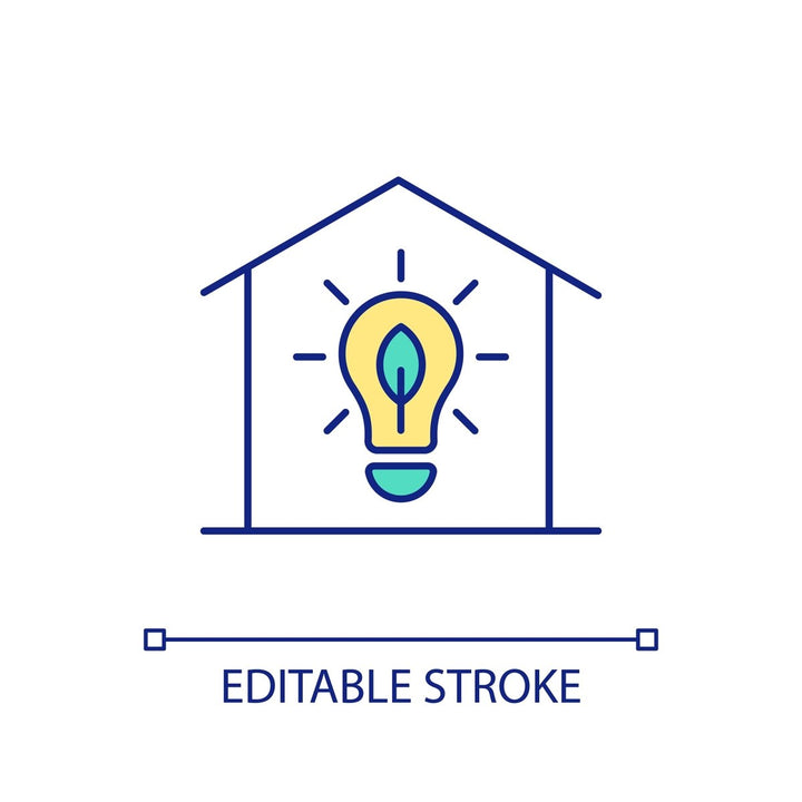 Energy efficiency RGB color icons set