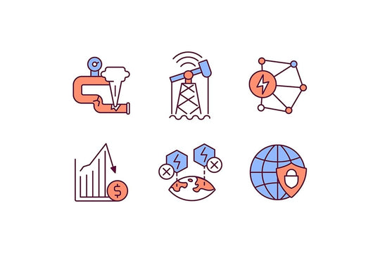 Energy industry RGB color icons set