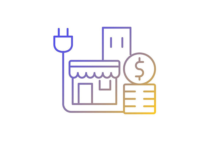 Energy purchase linear icons set