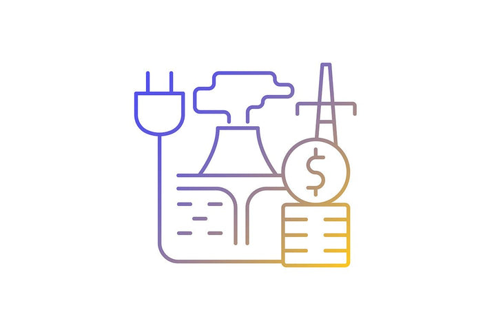 Energy purchase linear icons set