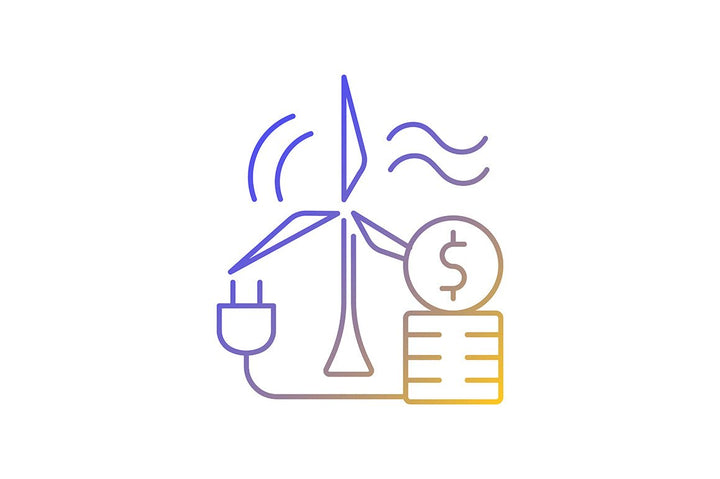 Energy purchase linear icons set