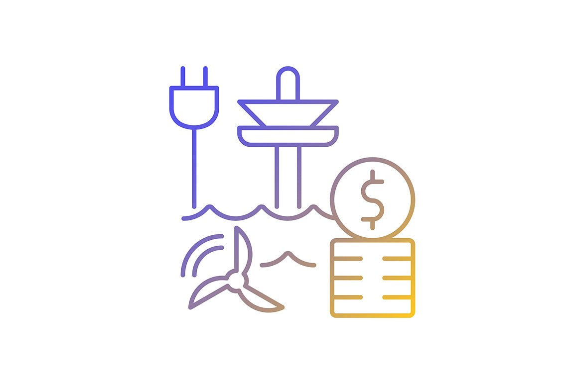 Energy purchase linear icons set