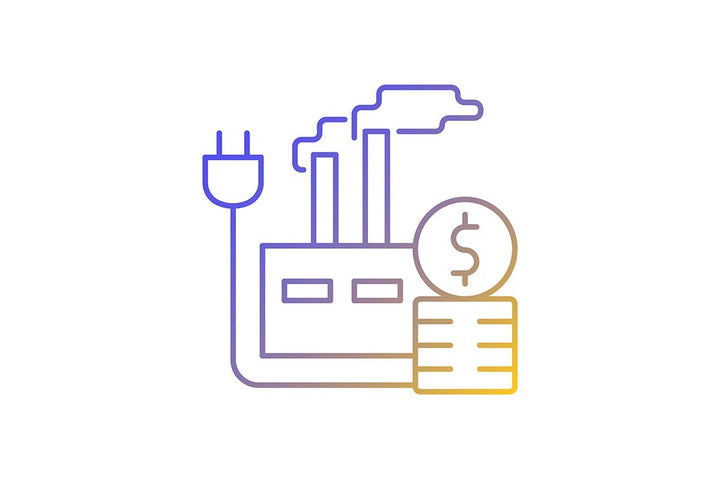 Energy purchase linear icons set