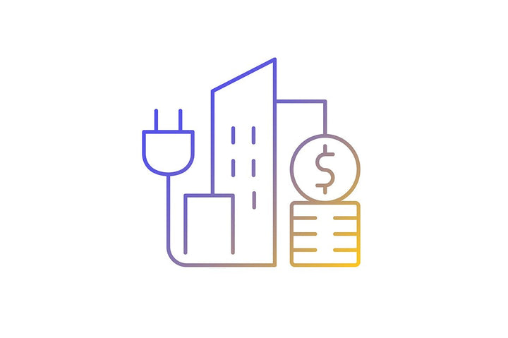 Energy purchase linear icons set