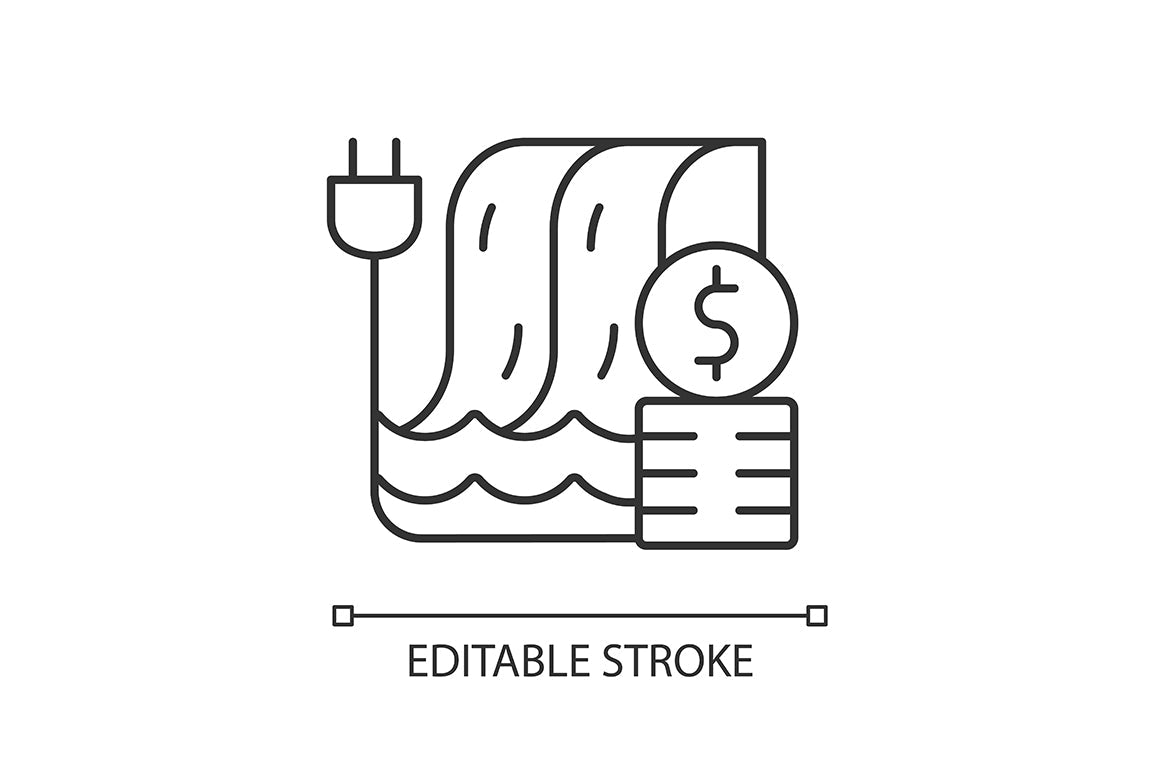 Energy purchase linear icons set for dark and light mode