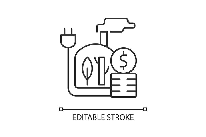 Energy purchase linear icons set for dark and light mode