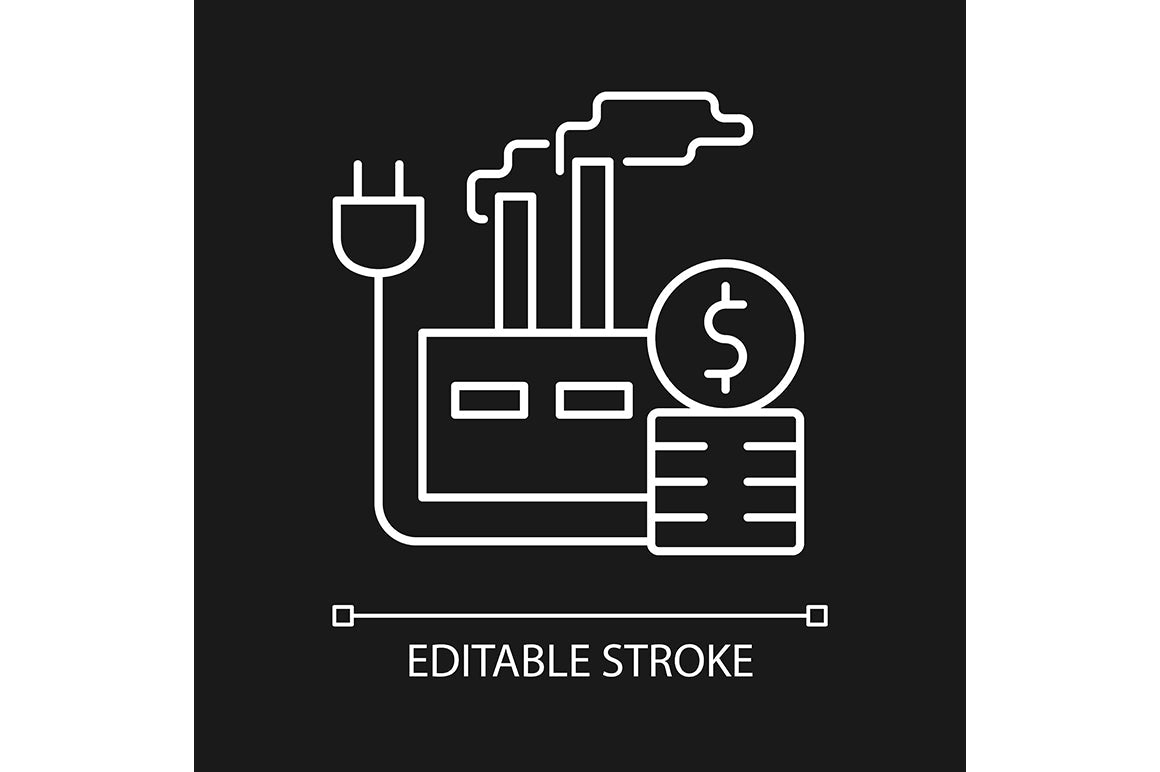 Energy purchase linear icons set for dark and light mode