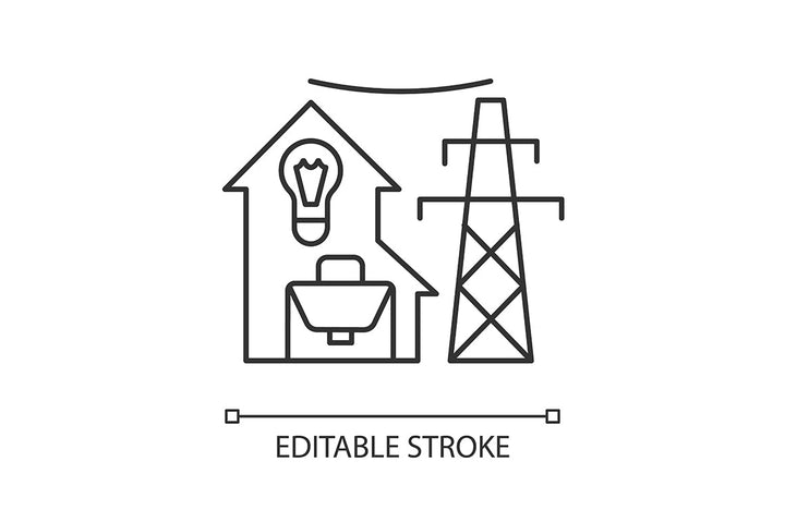 Energy purchase linear icons set for dark and light mode