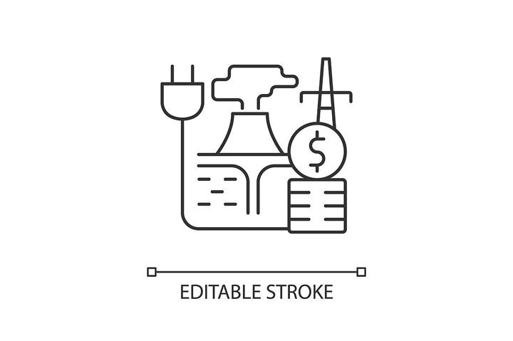 Energy purchase linear icons set for dark and light mode