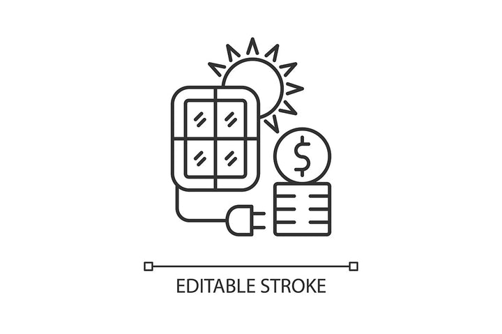 Energy purchase linear icons set for dark and light mode
