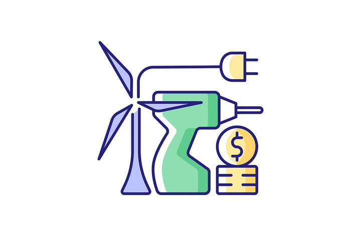 Energy purchase RGB color icons set