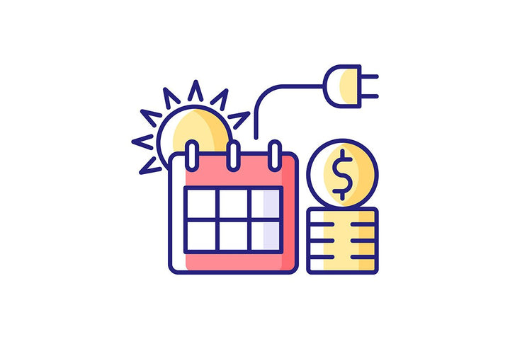 Energy purchase RGB color icons set
