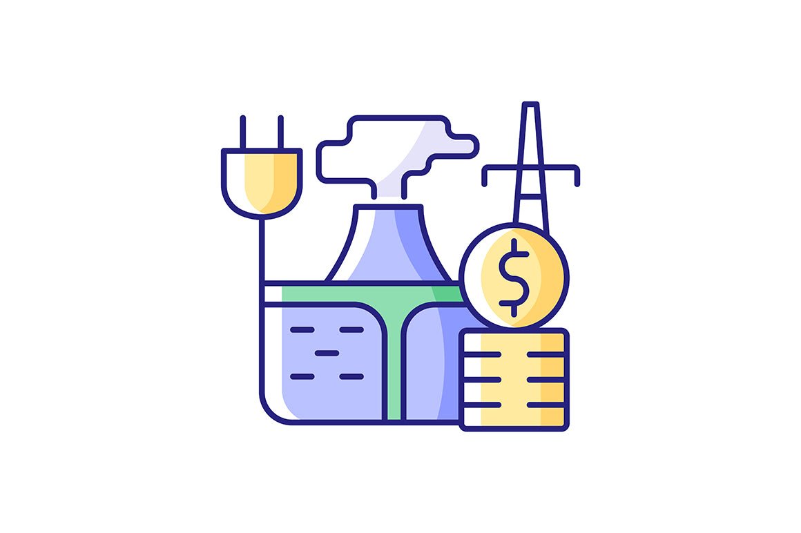Energy purchase RGB color icons set