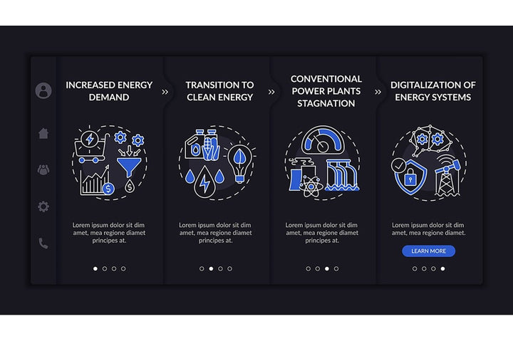 Energy secure factors onboarding vector template bundle