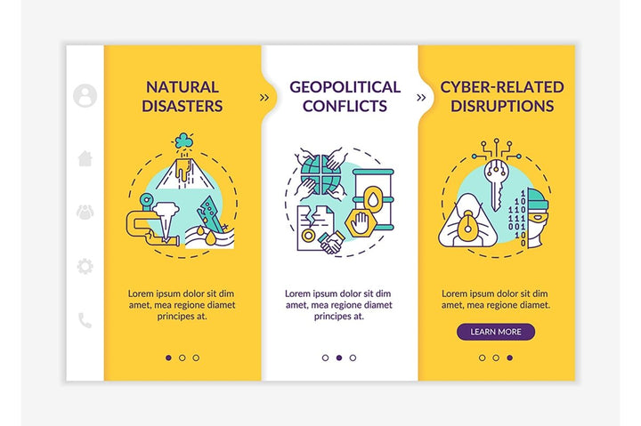 Energy secure factors onboarding vector template bundle