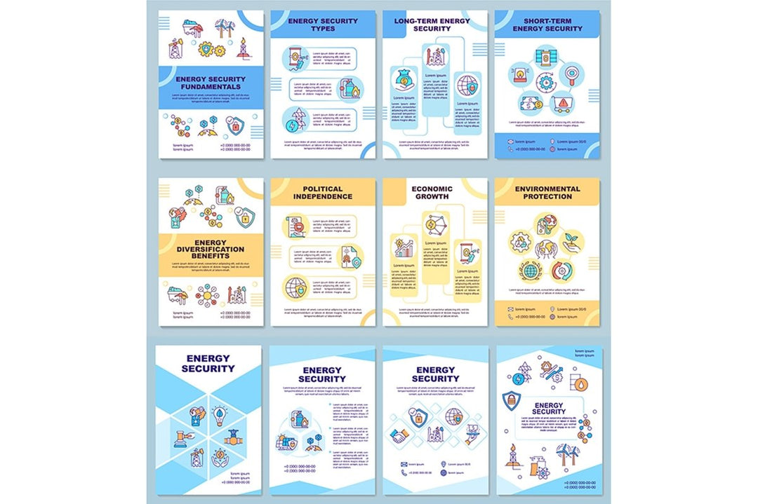 Energy security brochure template set