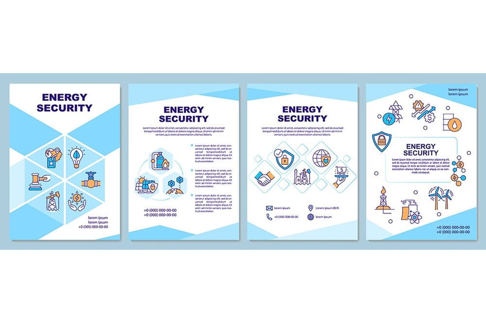 Energy security brochure template set