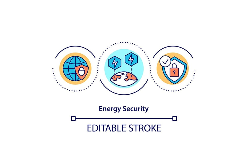 Energy security concept icon set