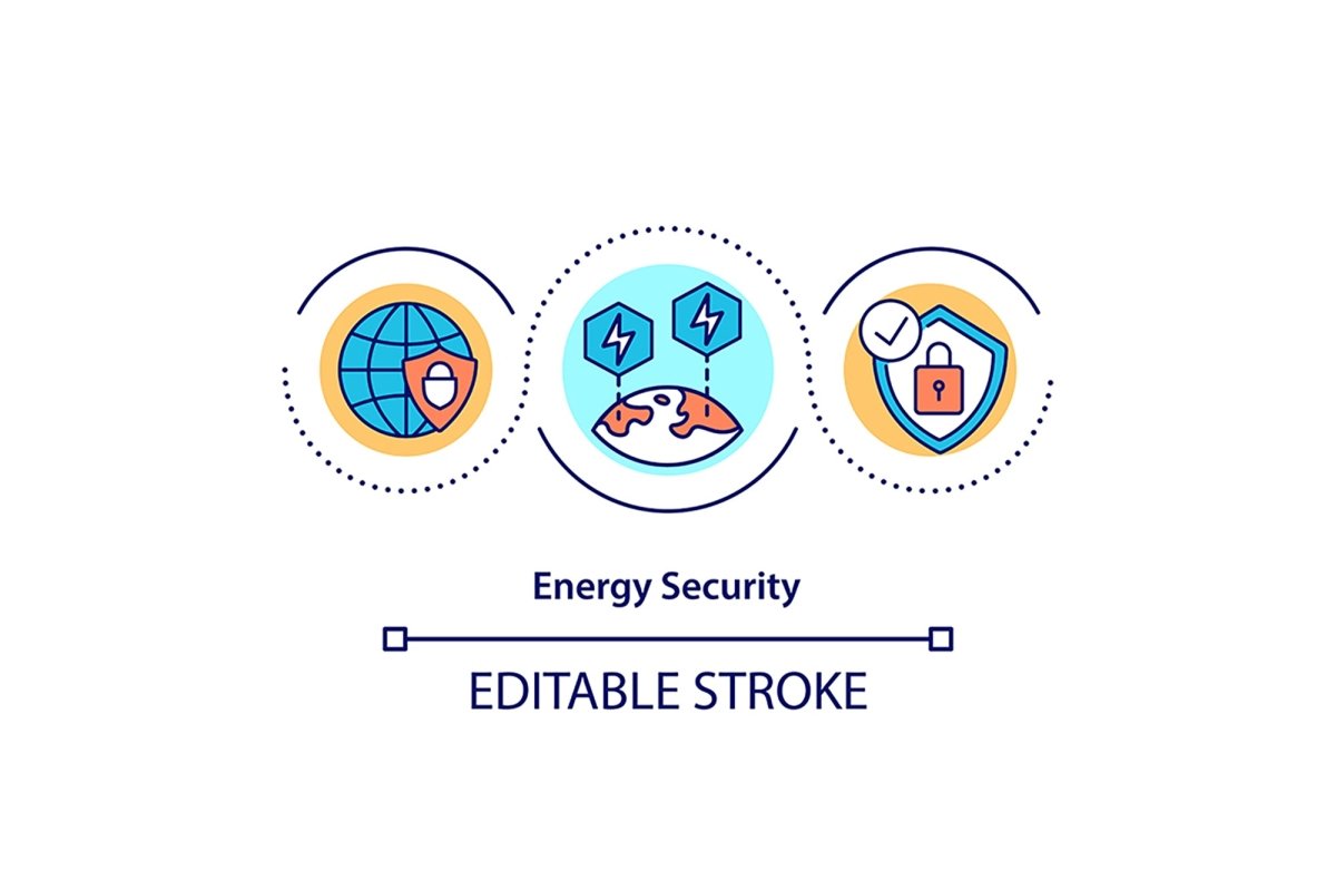 Energy security concept icon set
