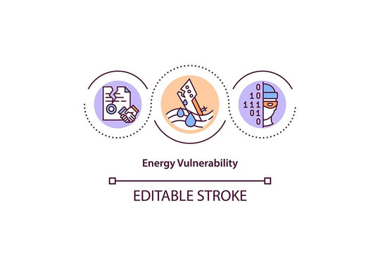 Energy security concept icon set