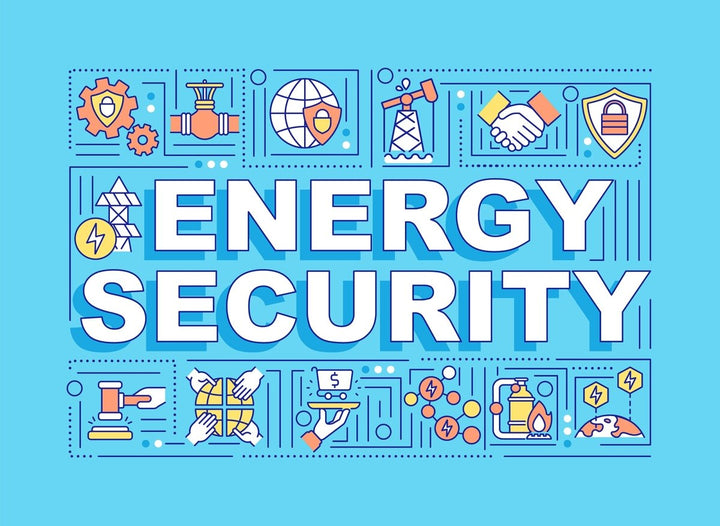 Energy security word concepts banner set
